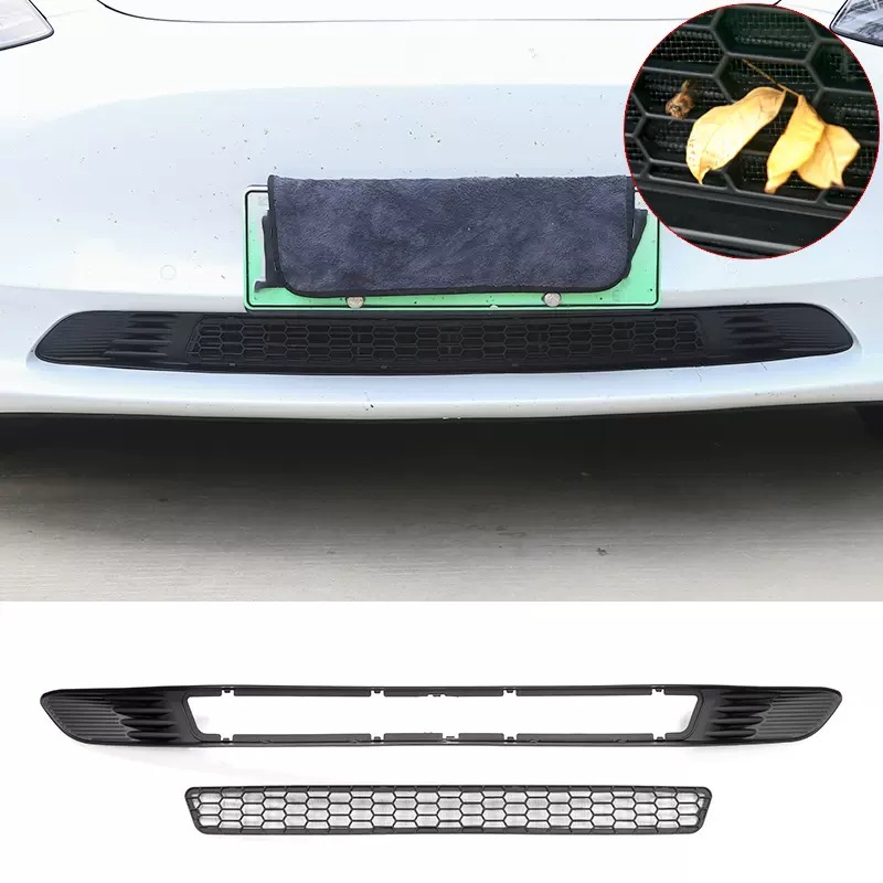 Suitable for Tesla Model 3/Y Six-Seater Version Yl Insect-Proof Net, Removable Central Grille Air Intake Protective Cover, Modified Decorative Parts