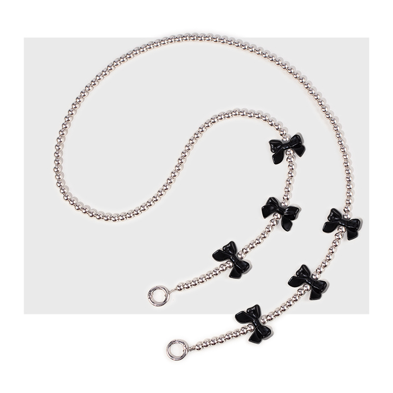 silver chain-black butterfly (about 120cm)