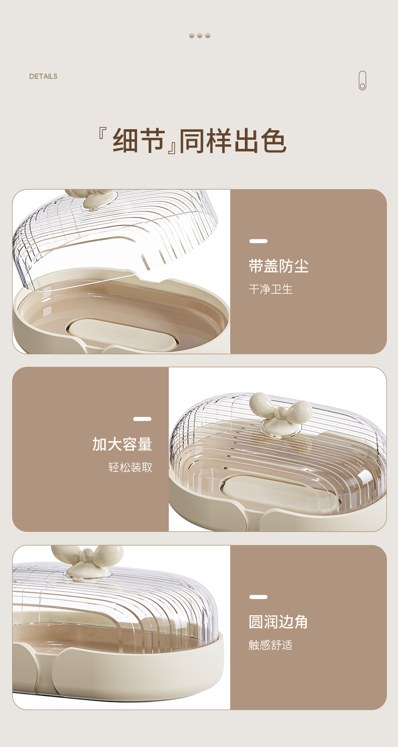 【中国直邮】 FaSoLa Life 透明皂盒 清新绿 1个 带盖防尘 沥水香皂盒