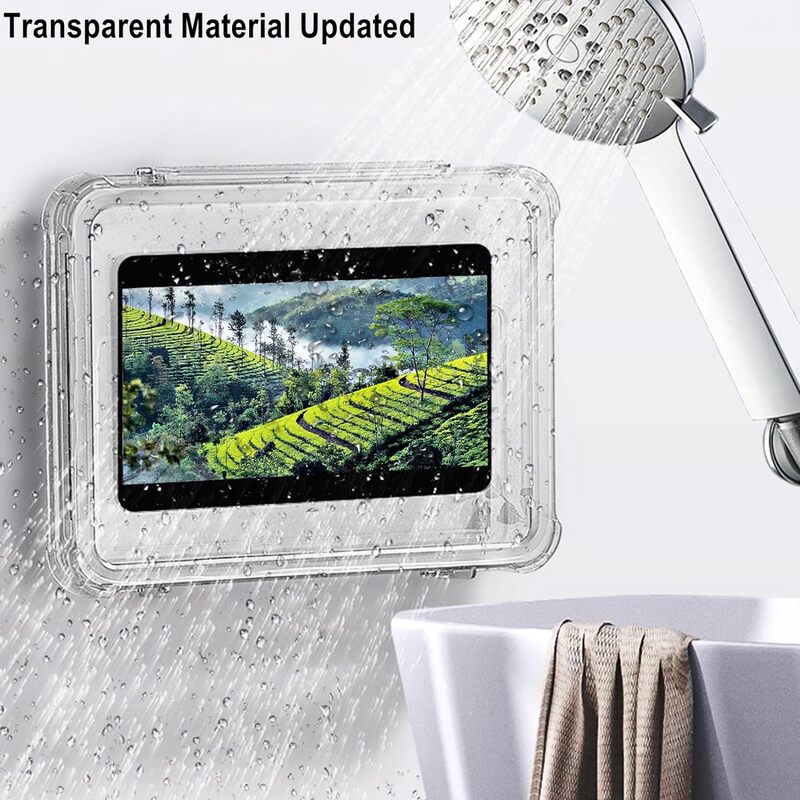 Bathroom ipad flat bracket punch-free bathroom rotating touch screen after drama phablet storage waterproof box