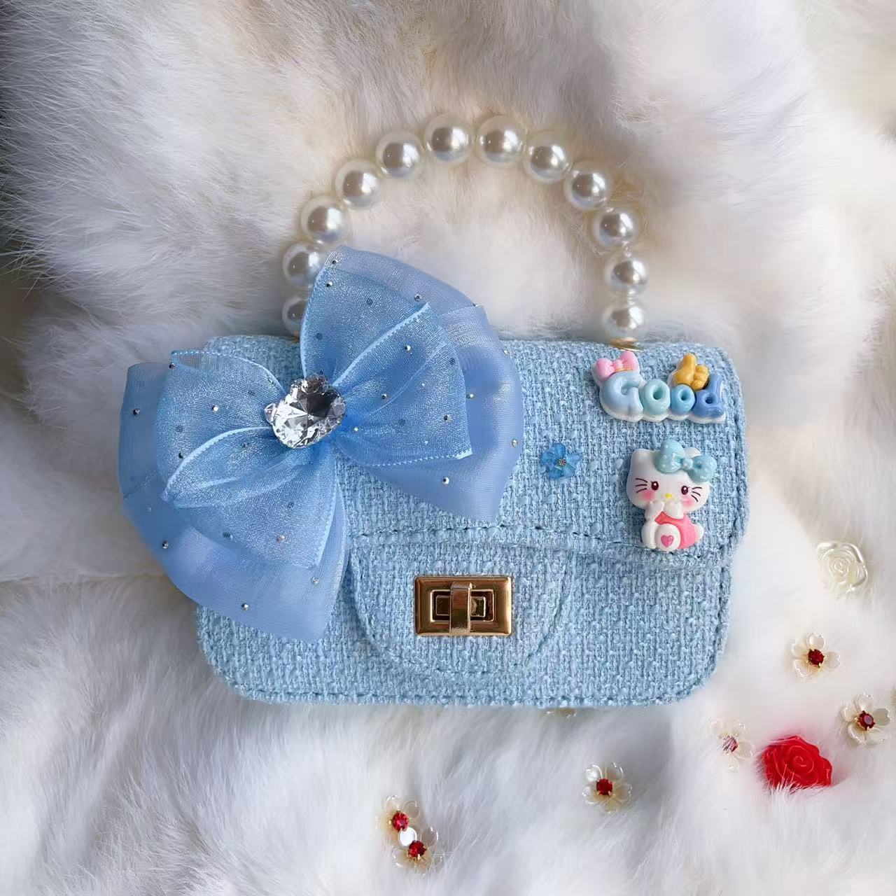 Nuevo tipo de bolsos para niños, bolsos de moda, bolsos de princesa de viento, bolsos portátiles lindos para chicas, bolsos de red para bebés.