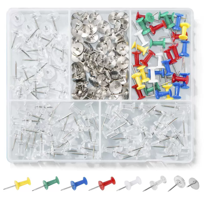 Manufacturer wholesale color transparent I-shaped nails environmentally friendly American thumbtacks painting art nails cork board decorative thumbtacks