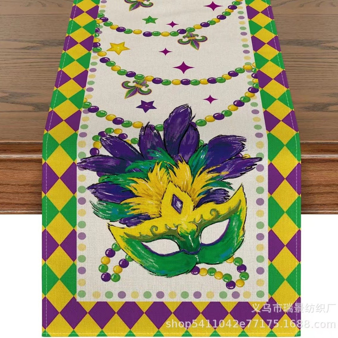 Novedad transfronteriza: Camino de mesa de lino estampado, decoración para sofá, ambiente festivo, estilo nórdico, tira larga.