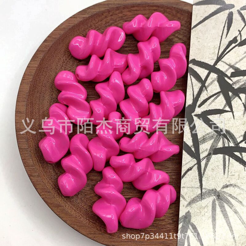 直孔烤漆15色浪味仙螺纹彩色珠 DIY串珠散珠手机链条挂件材料配饰|undefined