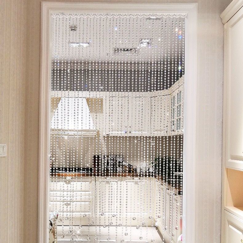 Crystal Bead Curtain Partition Living Room Bedroom Feng Shui Decoration Aisle Bathroom Curtain Screen Punch-Free Bead Door Curtain