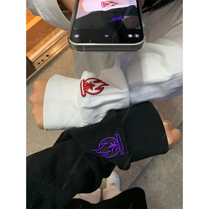 小火苗卫衣男春秋火焰刺绣设计感美式复古长袖T恤情侣上衣|undefined