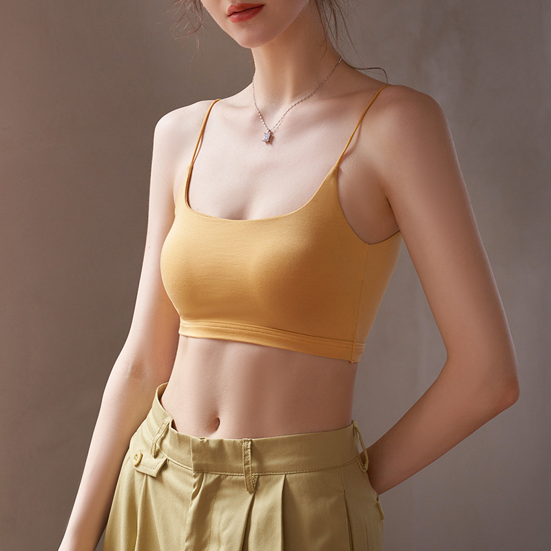 Belleza espalda ropa interior de mujer pequeño pecho empuje hacia arriba envuelto pecho 2022 nueva correa de hombro delgada en forma de U tubo superior anti-exposición chaleco sujetador image 3