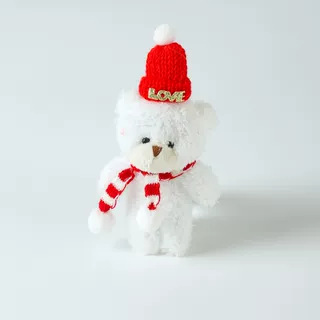 Navidad adorable peluche osos marrones horneado pastel decoración adornos con sombrero bufandas osos vestido de Nochebuena