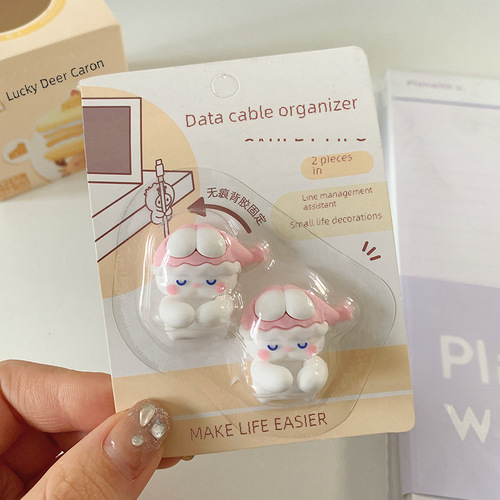 Desk storage self-adhesive wire clip charging cable clip data cord fastener cartoon cord organizer hub wire organizer