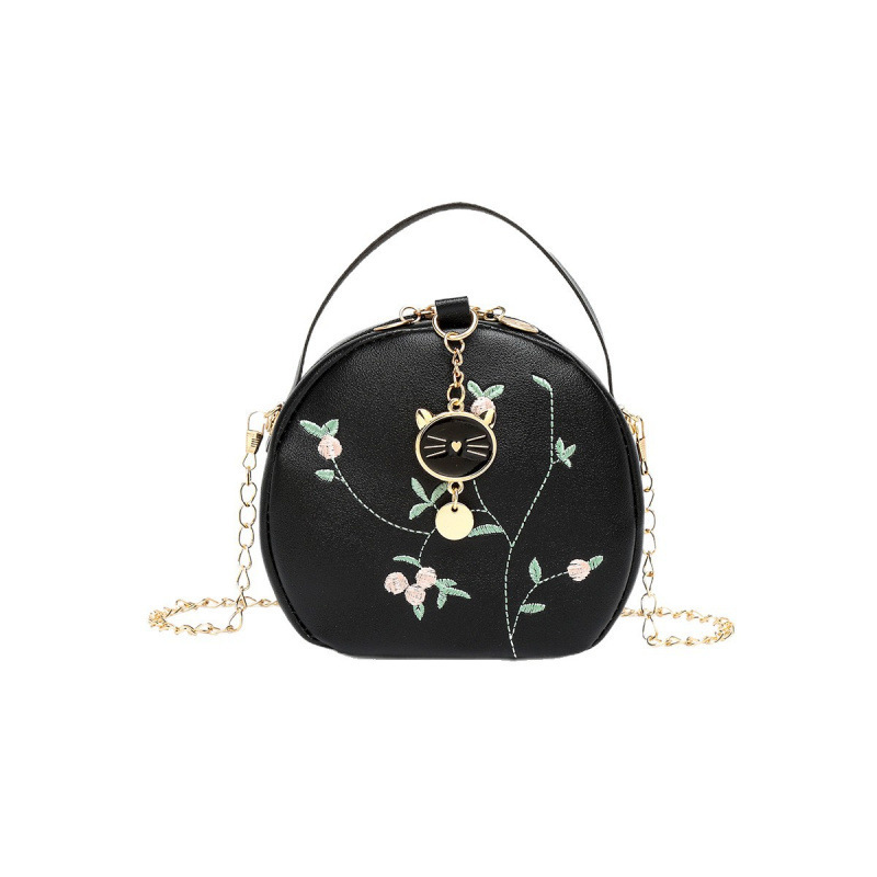 Bolso de mujer impresa cabeza de gato bolso redondo comercio exterior al por mayor 2025 verano nueva personalidad hombro inclinado bolso de cambio image 5
