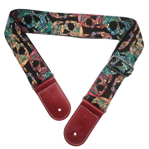 Guitar Strap Praise P&P Musical Instrument Accessories Printed Denim Electric Guitar Acoustic Guitar Universal Rose Skull