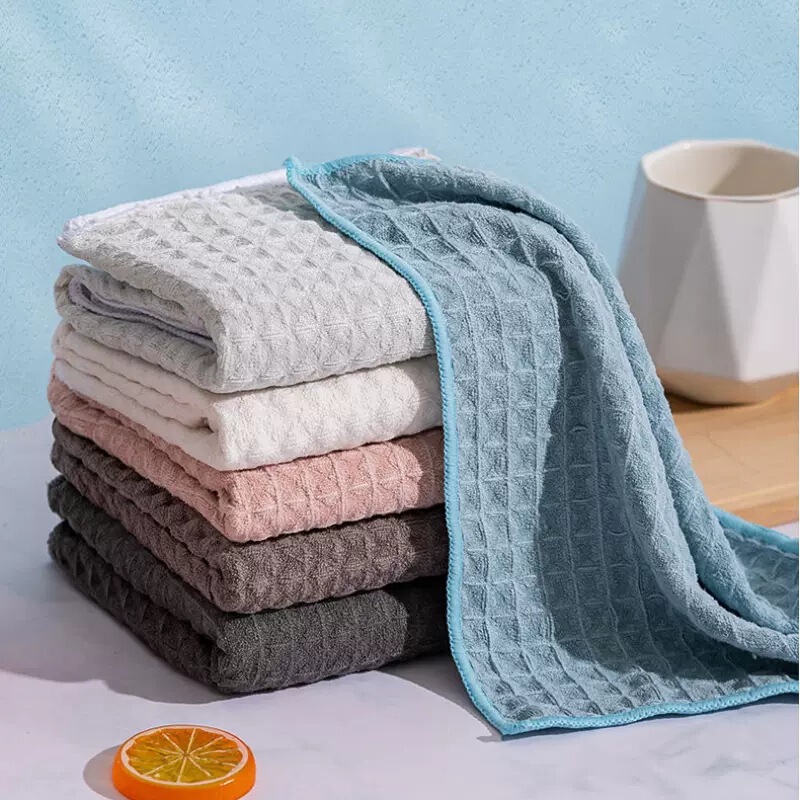 Waffle rag kitchen special dish cloth towel oil-free lint absorbent household bowl cloth glass