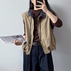立领马甲 2025秋季新款 无袖坎肩拉链外套女韩版时尚显瘦背心上衣
