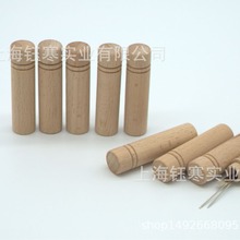 手工DIY皮具手缝针线木质针筒 缝纫针木质线盒