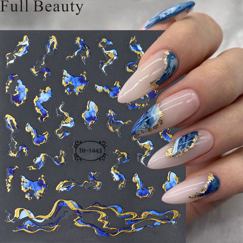 Full Beauty Cross-Border New Nail Art Stickers European and American Hot Stamping Rendering Marble Gradient Adhesive Nail Stickers Full Beauty Cross-Border New Nail Art Stickers European and American Hot Stamping Rendering Marble Gradient Adhesive Nail Stickers