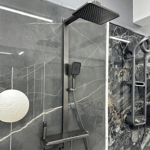 Gun Gray Shower Head Set Home Bathroom Piano Key Jade Bath Smart Rain Shower Head