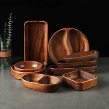 胡桃木工艺品小号中号船型碗长方钵托盘圆太极果盒椭圆干果盘批发