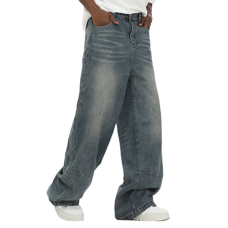 Men's Clothing 2024 new jeans men's summer thin high street loose straight wide leg casual pants_voghion.com