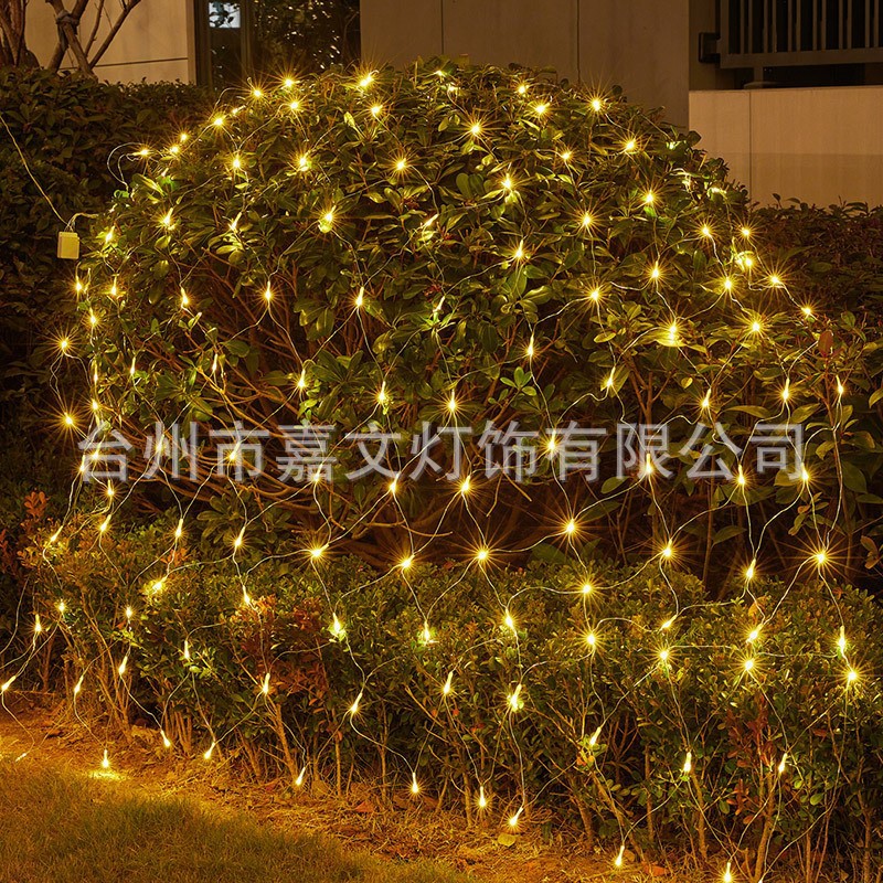Lámpara de red de pesca enchufable Lámpara de color decoración de Año Nuevo Lámpara de red LED decoración de patio al aire libre Villa lámpara de cadena impermeable Lámpara de paisaje