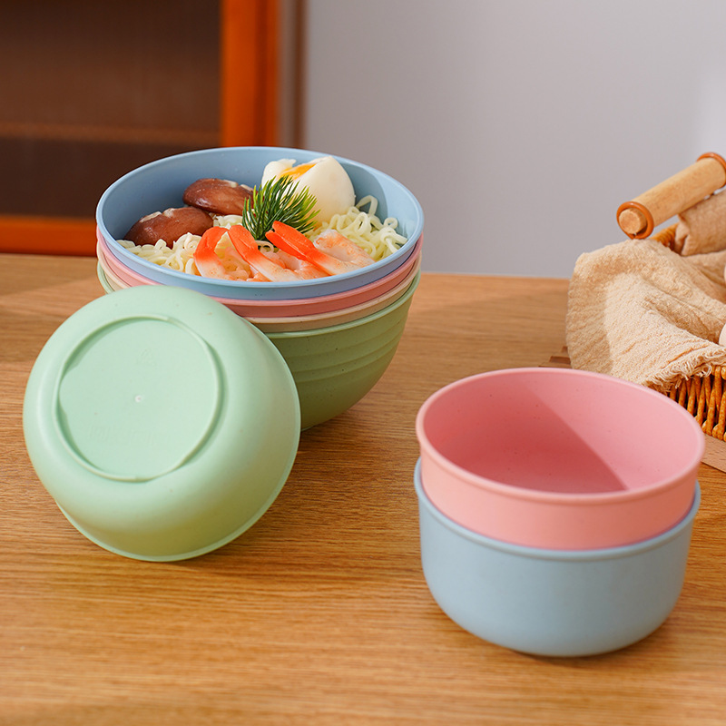 Plastic Bowl Soup Bowl Rice Bowl Creative Wheat Straw Household...