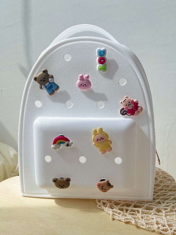 Moda coreana de color caramelo mochila gelatina mochila de silicona textura caricatura para padres e hijos lindos niños mochila de almacenamiento