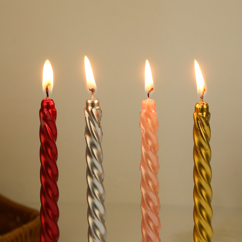 10 pulgadas europeas varillas largas roscadas de color candelabro vela al por mayor casera romántica decoración de cena vela de boda