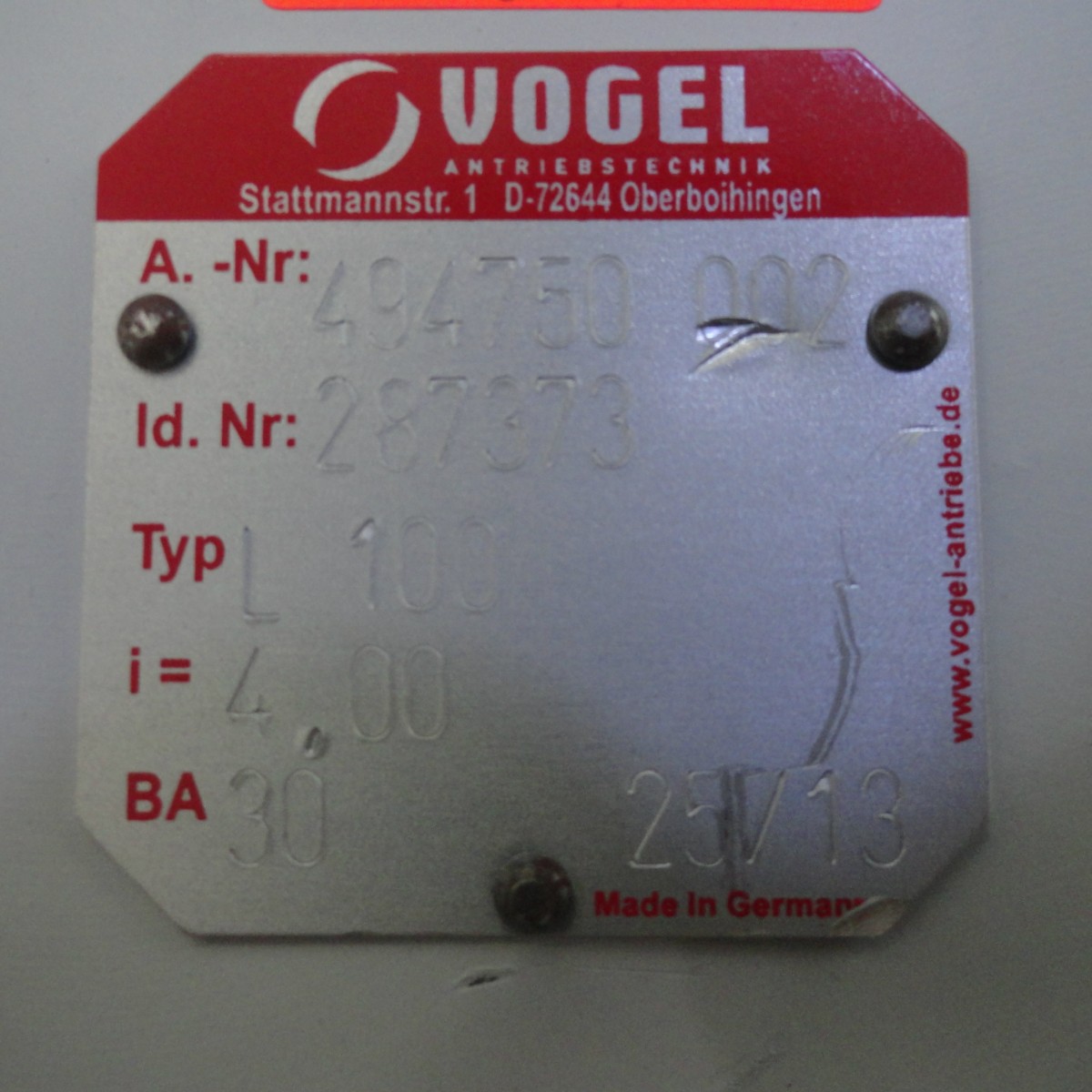 VOGEL气动元件电机287373