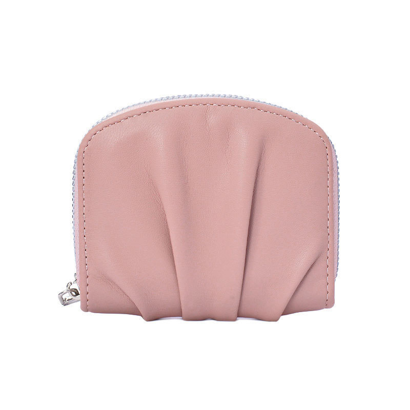 Nuevo sentido de plegado de moda INS nuevo simplista mujer linda pequeña cartera en línea rojo puro monedero de cambio universal