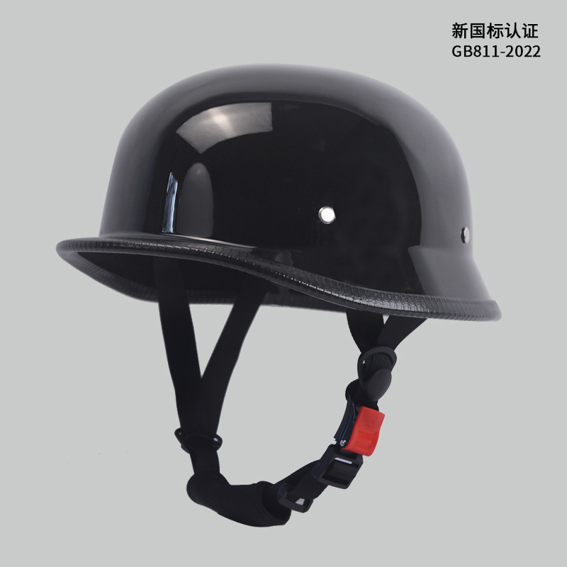 MAHAER Nuevo estándar nacional para hombres y mujeres Ha Retro Cruise Prince Half Casco Lei Net Red Coche eléctrico Casco de seguridad Casco