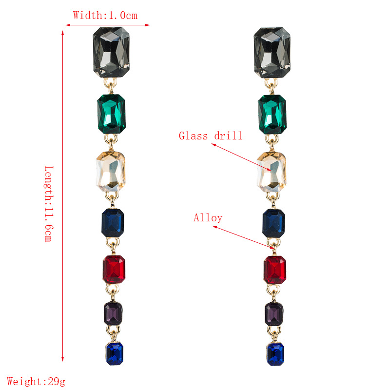 Boucles D&#39;oreilles En Diamant En Alliage Multicouche De Mode display picture 1