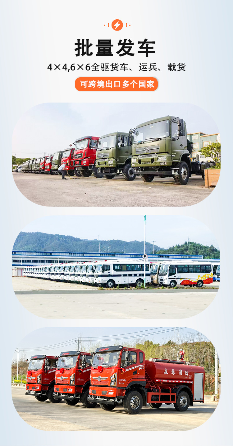 Dongfeng Six-Wheel Drive Water Tanker 11 Tons 12 Tons Water Truck Forest Firefighting Off-Road Sprinkler Truck Scs5220Gpsdfv6