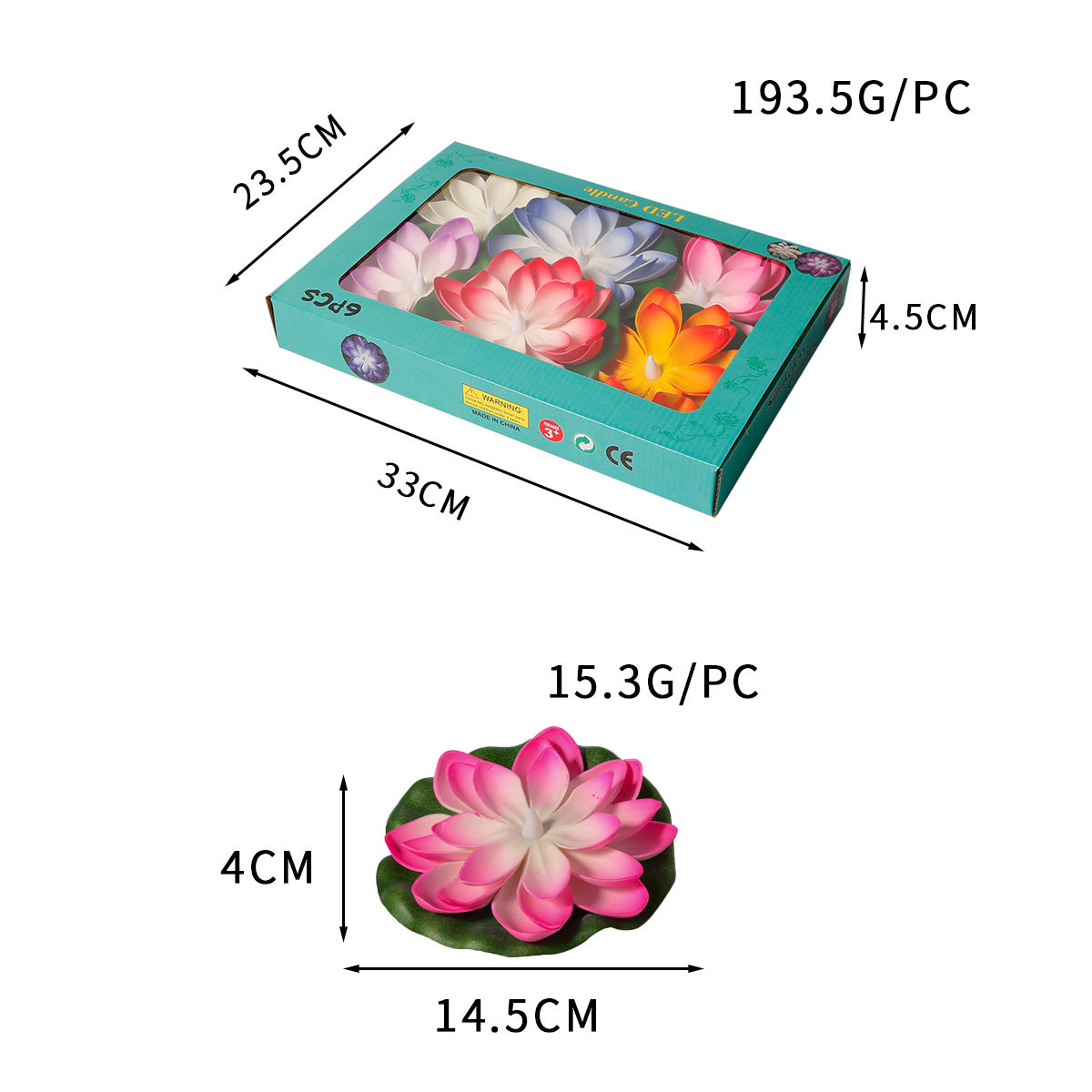 Lámpara LED Flotante de Flor de Loto de Plástico para Piscinas y Jardines