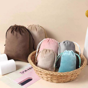 Factory wholesale Lisi velvet flat pocket gift bag ring jewelry packaging bag storage bag dust bag plus logo