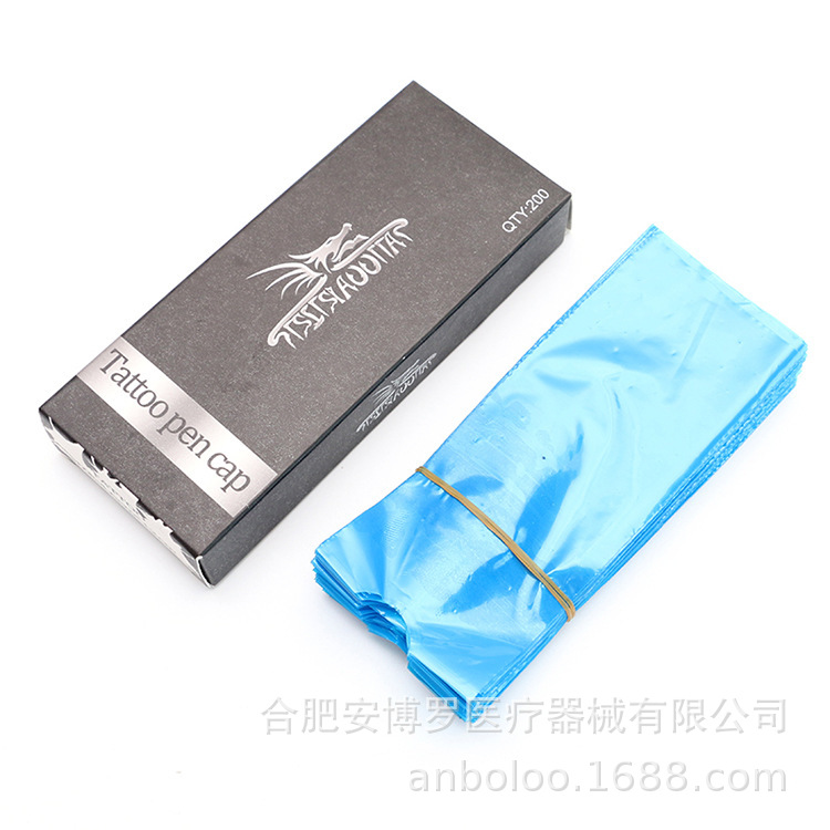 Máquina de tatuaje desechable bolsa protectora 200 piezas tatuaje pluma máquina a prueba de polvo impermeable bolsa de protección transparente herramientas de tatuaje