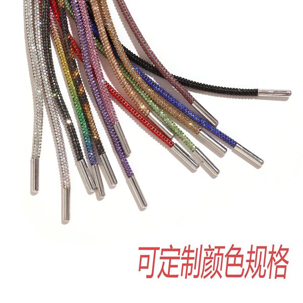 trend white shoelaces with rhinestones