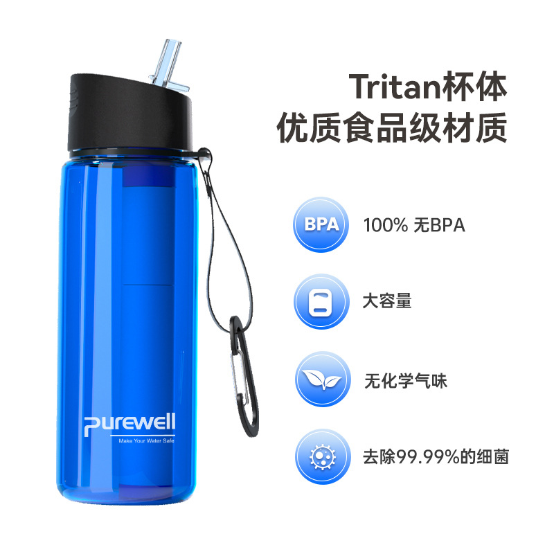Fábrica transfronteriza de agua caliente al aire libre taza de purificación de agua camping filtro de agua hervidor de purificación de agua suministros al aire libre suministros de supervivencia al aire libre