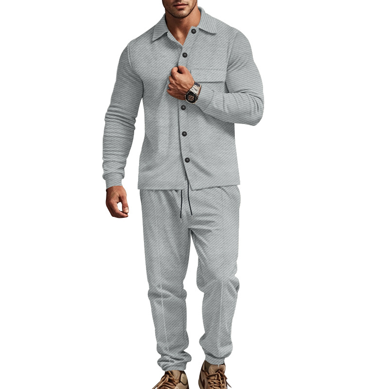 Men's Clothing jacket lapel heavy jacquard trousers suit casual men's jacket_voghion.com