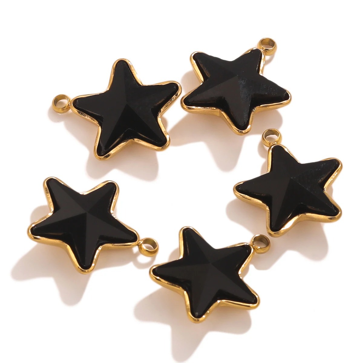 Colgante de cristal de color de acero inoxidable pentacolgante de nuevo collar colgante DIY accesorios joyería