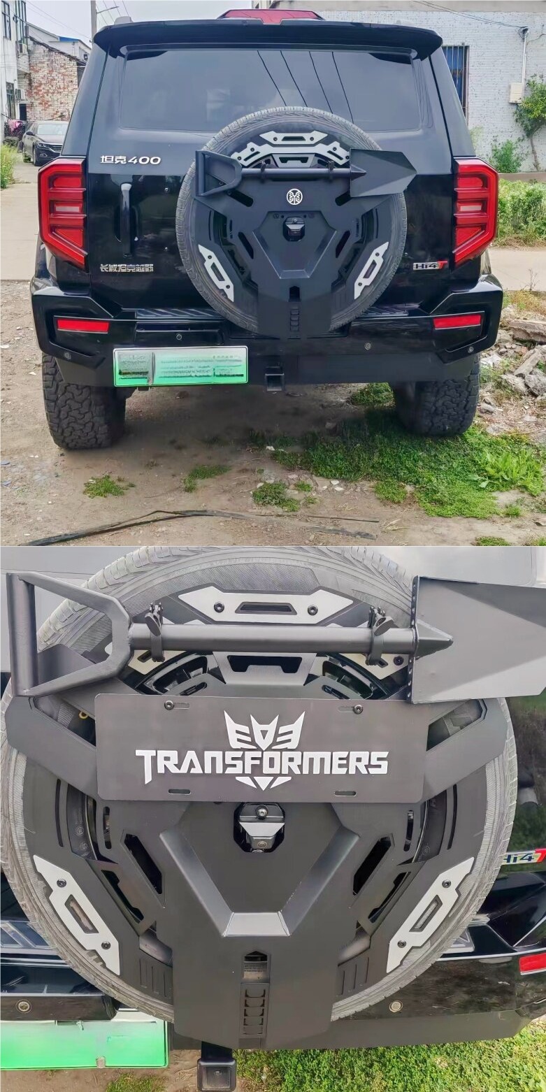 Tank BAIC 212 Wrangler BJ40 Bronco multifunctional spare tire license plate holder M817 spare tire expansion military shovel
