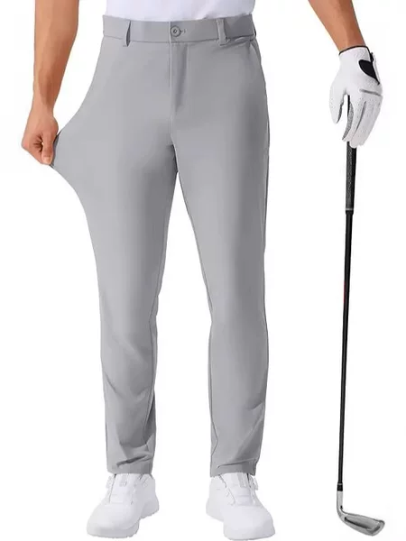 Xiyin Tiktok Popular Golf Men's Trousers, Elastic Solid Color Work Casual Business Formal Pants