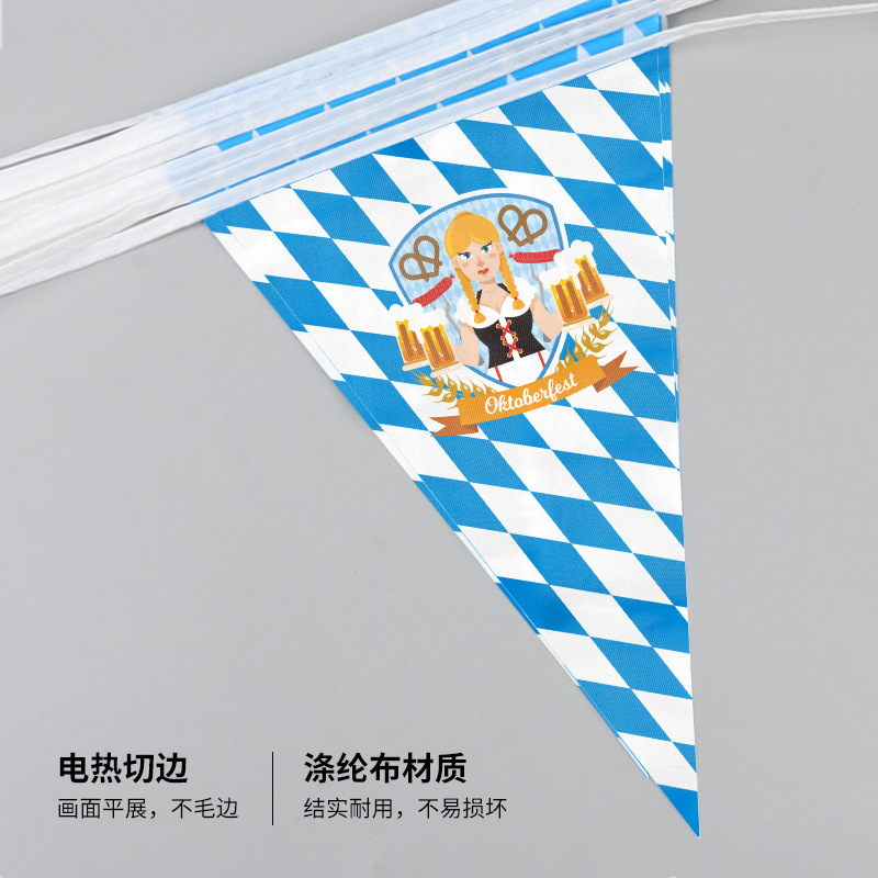 Banderas triangulares transfronterizas, pequeñas banderas coloridas, banderas rectangulares personalizadas para la Copa Mundial, decoración para exteriores, banderas de cuerda para la Fiesta de la Cerveza Alemana