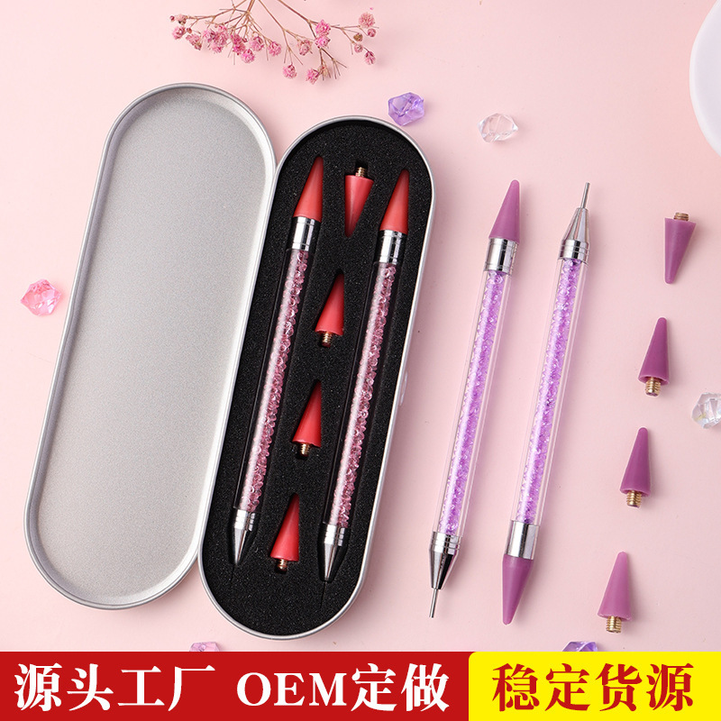 Source factory nail art drill tool iron box suit stick drill stick drill nail jewelry drill crayon wax head