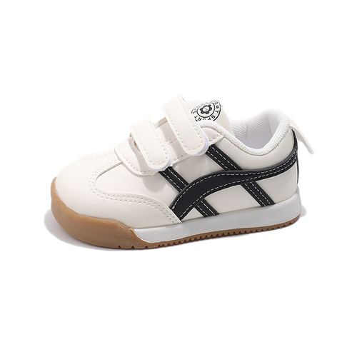 Children's Spring and Autumn New Men and Women Sports Shoes, Toddler Agan Shoes with Leather Surface, Baby Agan Shoes, Soft Sole Learning to Walk Shoes, White Shoes