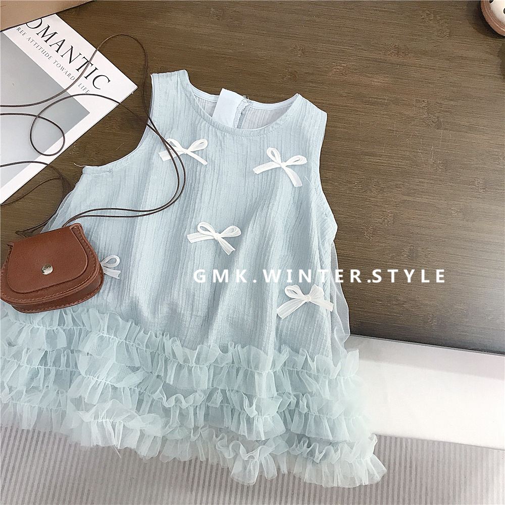Girls' dress Summer New Arrival Baby Girl Princess Dress Stylize Bow Mesh Fairy Dress for Foreign Trade