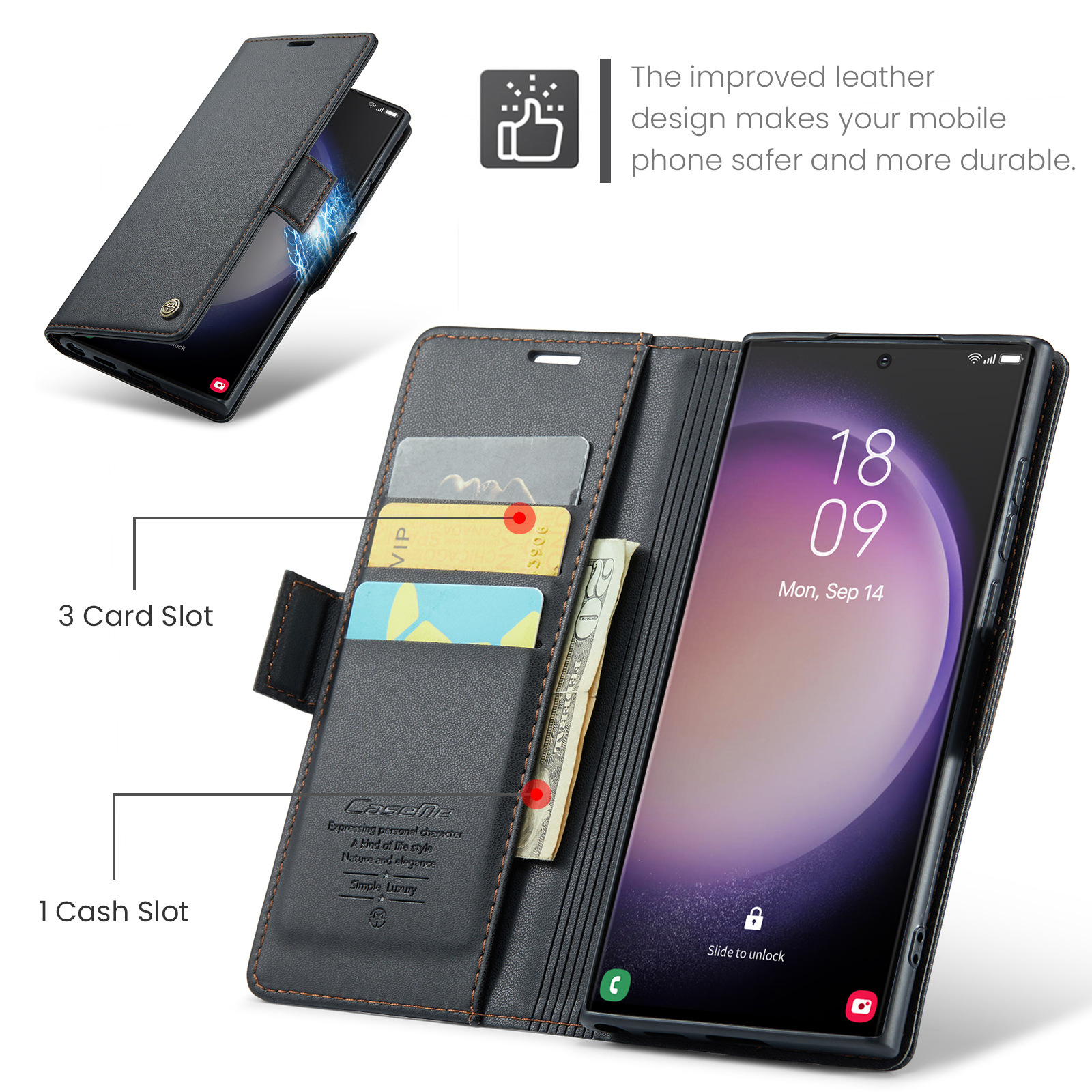 Capa de couro flip com rfid para samsung galaxy s23 ultra a54 a14_voghion.com