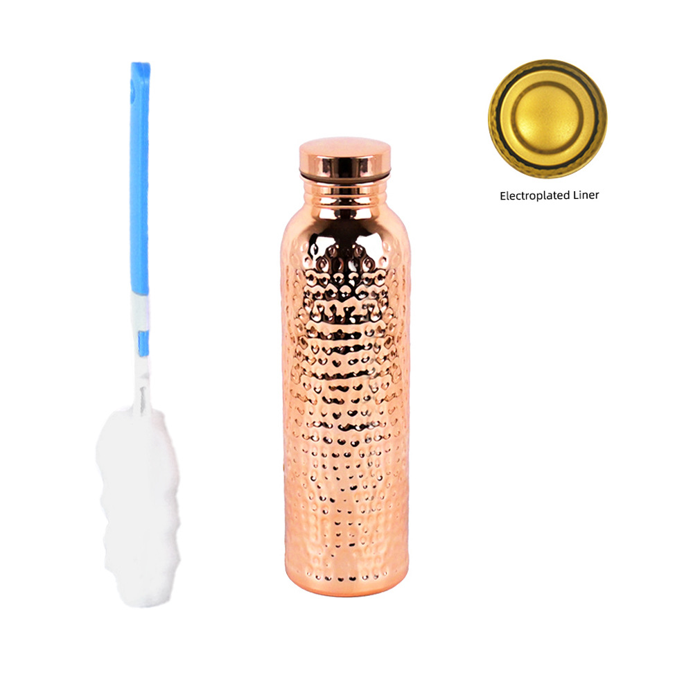 Ayurvedic viaje hervidor de agua fría de grado alimenticio taza de agua deportiva portátil al aire libre taza de cobre se puede personalizar