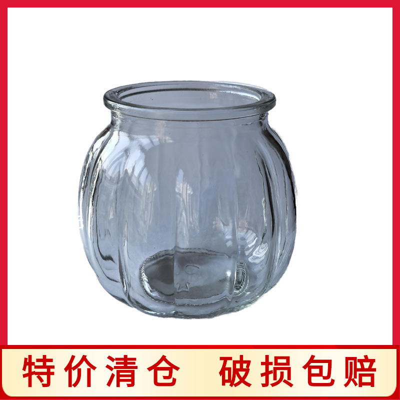 In-Stock Thickened Glass Bottle with Hanging Ring, Pumpkin Glass Bottle, Plant Hydroponic Glass Jar, Creative Vase Glass Bottle