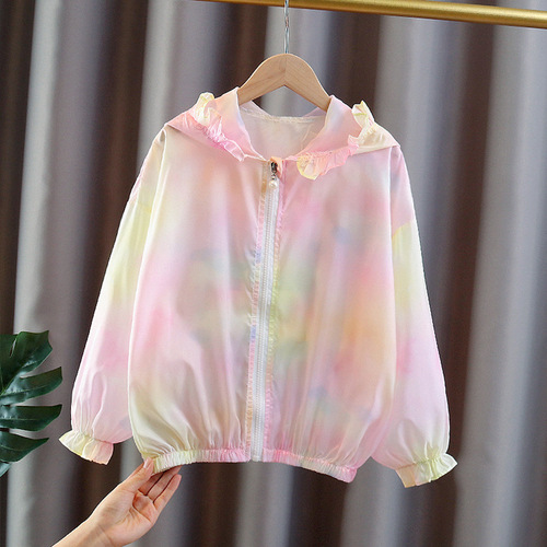Girls' Sun Protection Clothing Summer Thin Jacket Little Girl UV Protection Air Conditioning Shirt Children's Breathable Summer Wear Sun Protection Clothing 