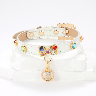 Amazon Best Selling Pet Collar Cat Collar with Diamond Alloy Bow Cat Collar