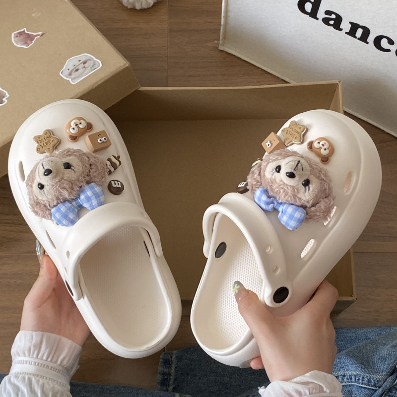 Summer Cute Beach Indoor Clogs for Women and Couples, Thick-Soled, Odor-Resistant, Non-Slip, High-End Closed-Toe Sandals
